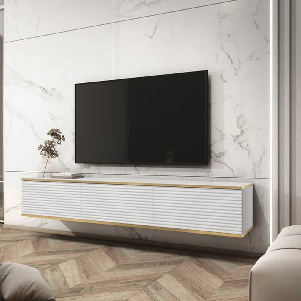 Moro Floating TV Unit in White - 175cm