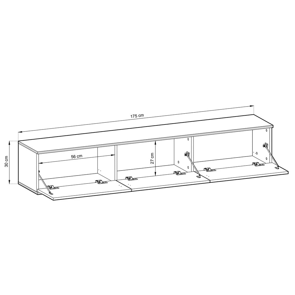 Moro Floating TV Unit in White - 175cm