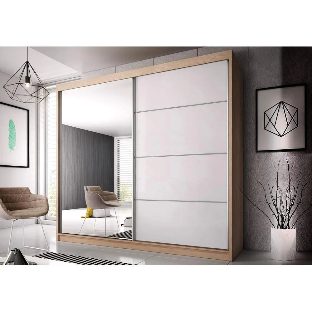 Multi 35 Wooden Wardrobe 233cm With 2 Sliding Doors In Oak Sonoma