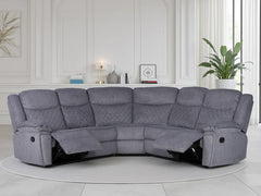 Myra Grey Fabric Large Manual Recliner Corner Sofa