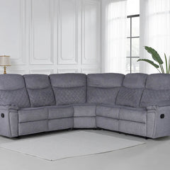 Myra Grey Fabric Large Manual Recliner Corner Sofa