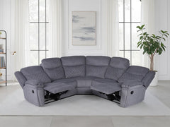 Myra Grey Fabric Large Manual Recliner Corner Sofa