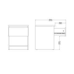 Naia Bedside 1 Drawer 1 Shelf in Black Matt - UK - Furniture One Shop