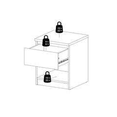 Naia Bedside 1 Drawer 1 Shelf in Black Matt - UK - Furniture One Shop