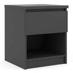 Naia Bedside 1 Drawer 1 Shelf in Black Matt - UK - Furniture One Shop