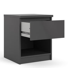 Naia Bedside 1 Drawer 1 Shelf in Black Matt - UK - Furniture One Shop