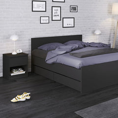 Naia Bedside 1 Drawer 1 Shelf in Black Matt - UK - Furniture One Shop