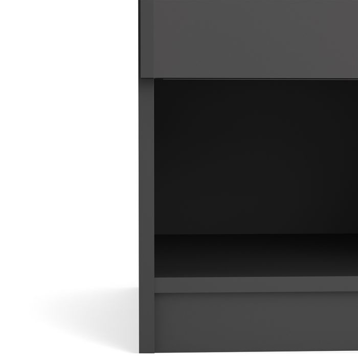 Naia Bedside 1 Drawer 1 Shelf in Black Matt - UK