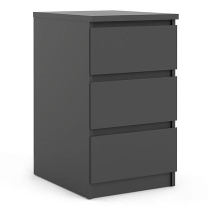Naia Bedside 3 Drawers in Black Matt - UK