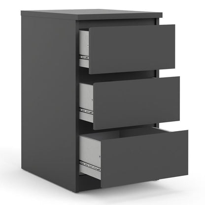 Naia Bedside 3 Drawers in Black Matt - UK