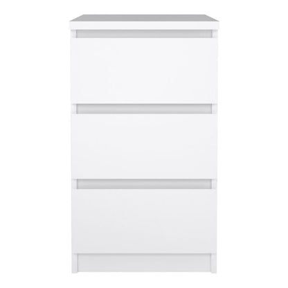 Naia Bedside 3 Drawers in White High Gloss - UK