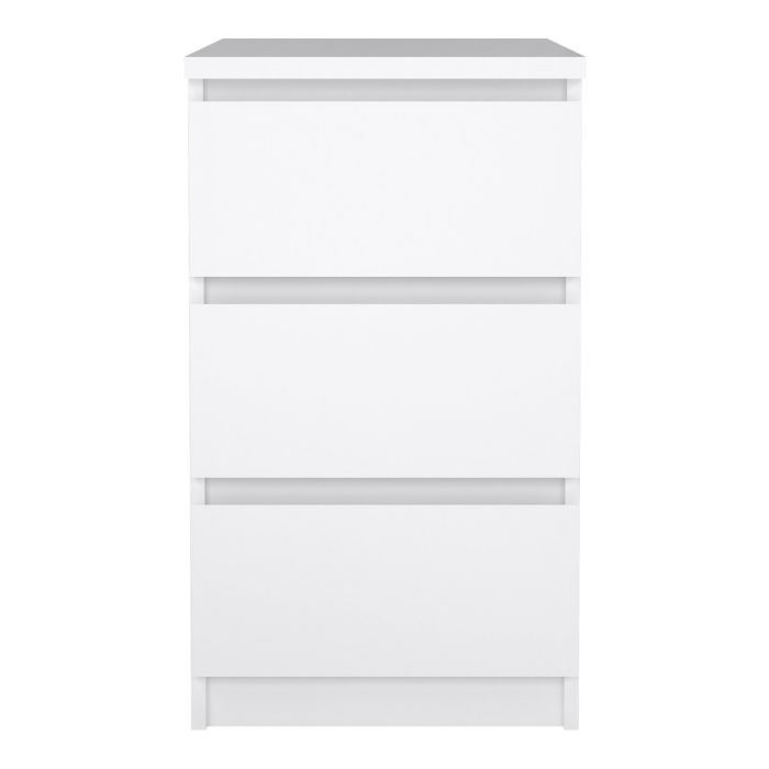 Naia Bedside 3 Drawers in White High Gloss - UK