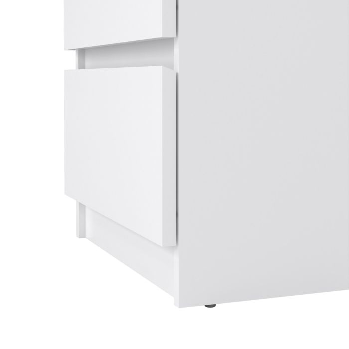 Naia Bedside 3 Drawers in White High Gloss - UK