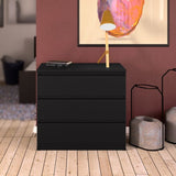 Naia Chest of 3 Drawers in Black Matt - UK