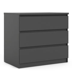Naia Chest of 3 Drawers in Black Matt - UK - Furniture One Shop