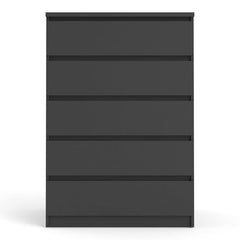 Naia Chest of 5 Drawers in Black Matt - UK - Furniture One Shop