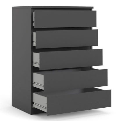 Naia Chest of 5 Drawers in Black Matt - UK