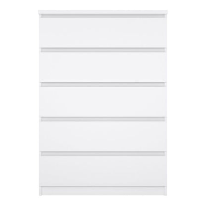 Naia Chest of 5 Drawers in White High Gloss - UK