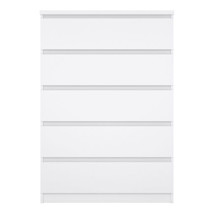 Naia Chest of 5 Drawers in White High Gloss - UK