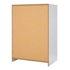Naia Chest of 5 Drawers in White High Gloss - UK - Furniture One Shop