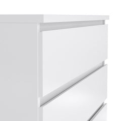 Naia Chest of 5 Drawers in White High Gloss - UK - Furniture One Shop