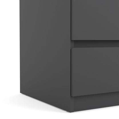 Naia Narrow Chest of 5 Drawers in Black Matt - UK