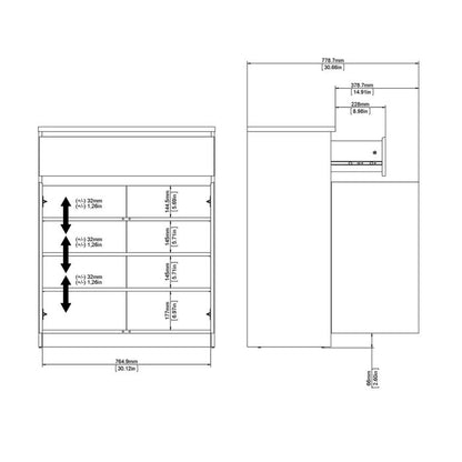 Naia Sideboard - 1 Drawer 2 Doors in Black Matt - UK