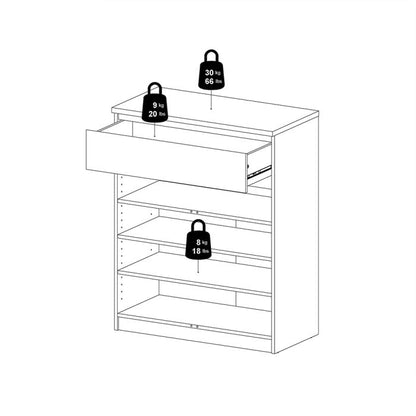 Naia Sideboard - 1 Drawer 2 Doors in Black Matt - UK