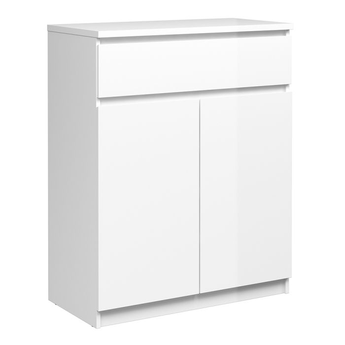 Naia Sideboard 1 Drawer 2 Doors in White High Gloss - UK