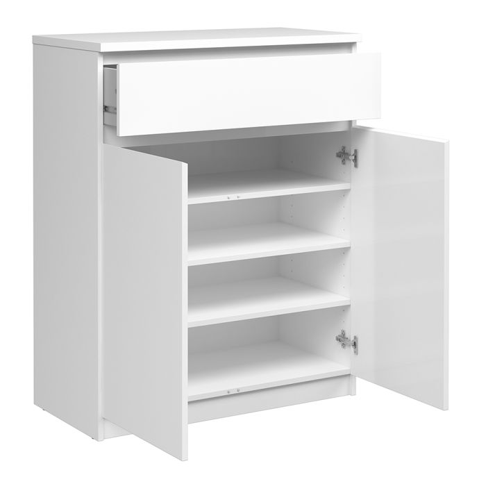 Naia Sideboard 1 Drawer 2 Doors in White High Gloss - UK