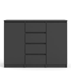 Naia Sideboard 4 Drawers 2 Doors in Black Matt - UK - Furniture One Shop