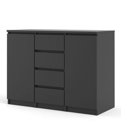Naia Sideboard 4 Drawers 2 Doors in Black Matt - UK - Furniture One Shop