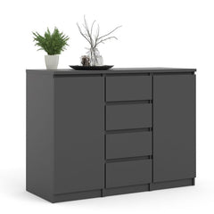Naia Sideboard 4 Drawers 2 Doors in Black Matt - UK - Furniture One Shop