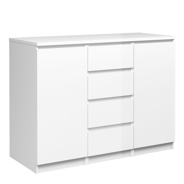 Naia Sideboard - 4 Drawers 2 Doors in White High Gloss - UK