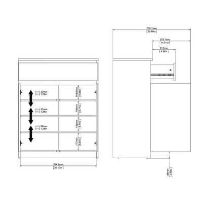 Naia Sideboard with 1 Drawer 2 Doors in Black Matt - UK - Furniture One Shop