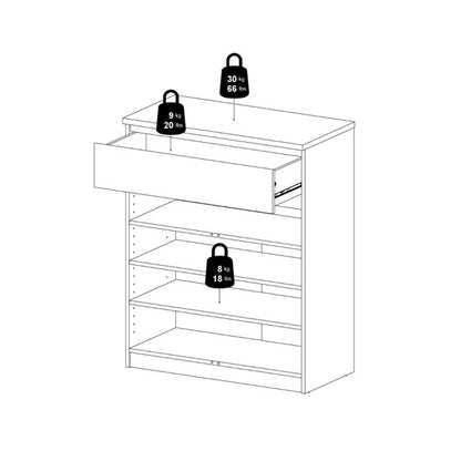 Naia Sideboard with 1 Drawer 2 Doors in Black Matt - UK - Furniture One Shop