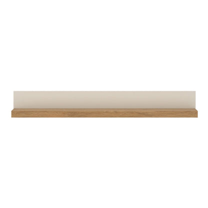Naxxar Large Wooden Wall Shelf in Cashmere and Stone Oak - 194cm