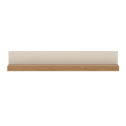 Naxxar Small Wooden Wall Shelf in Cashmere and Stone Oak - 154cm