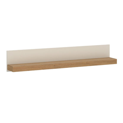 Naxxar Small Wooden Wall Shelf in Cashmere and Stone Oak - 154cm