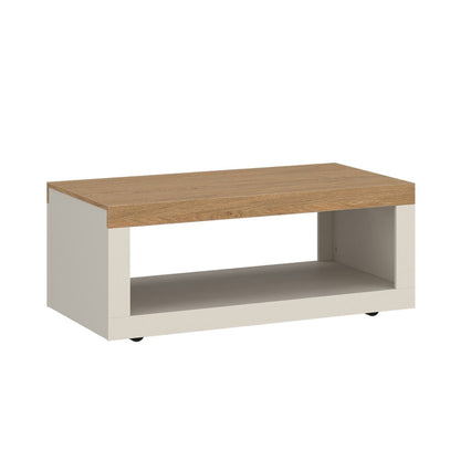 Naxxar Wooden Coffee Table in Cashmere and Stone Oak