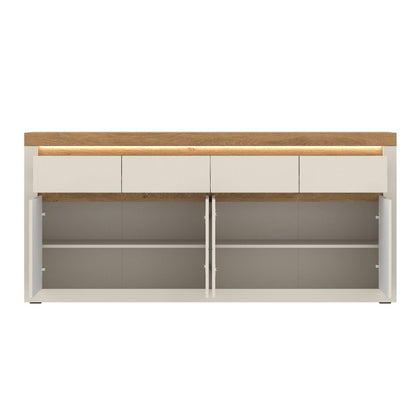 Naxxar Wooden Sideboard 4 Doors and 4 Drawers in Cashmere & Stone Oak
