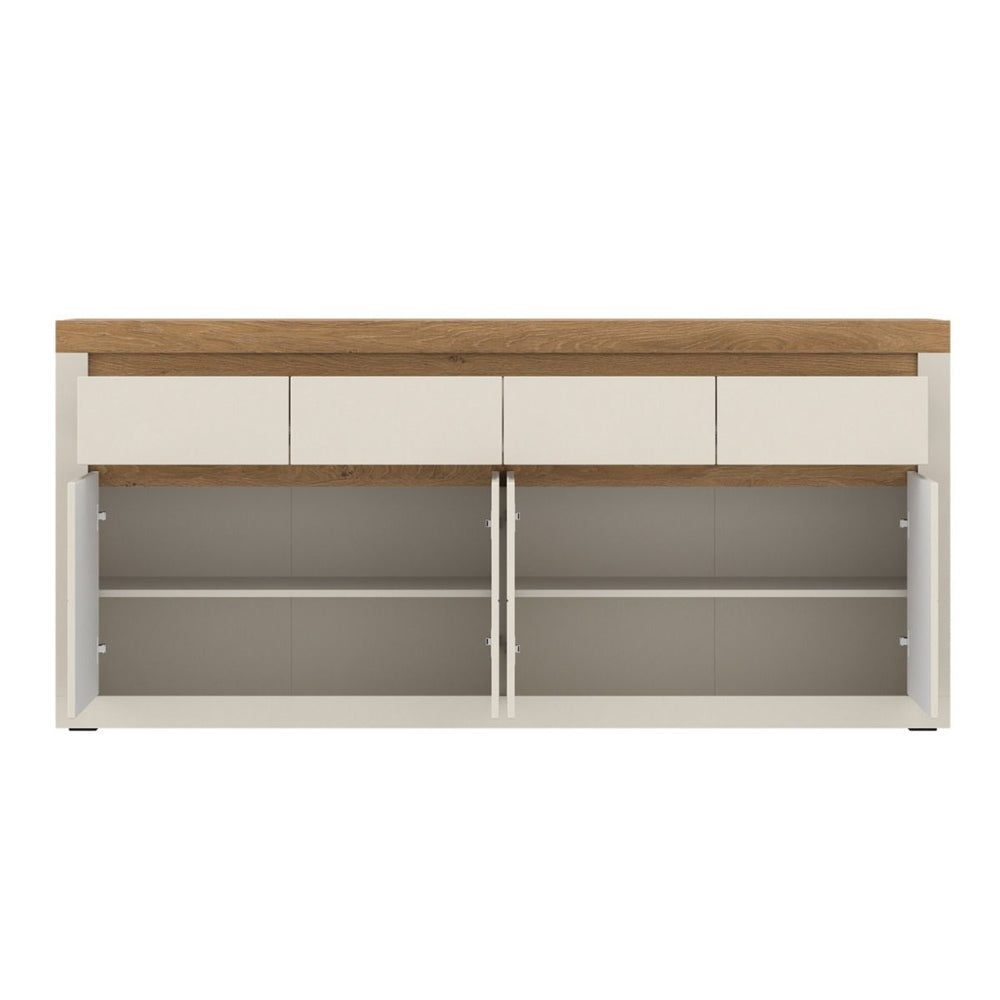 Naxxar Wooden Sideboard 4 Doors and 4 Drawers in Cashmere & Stone Oak