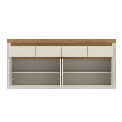Naxxar Wooden Sideboard 4 Doors and 4 Drawers in Cashmere & Stone Oak