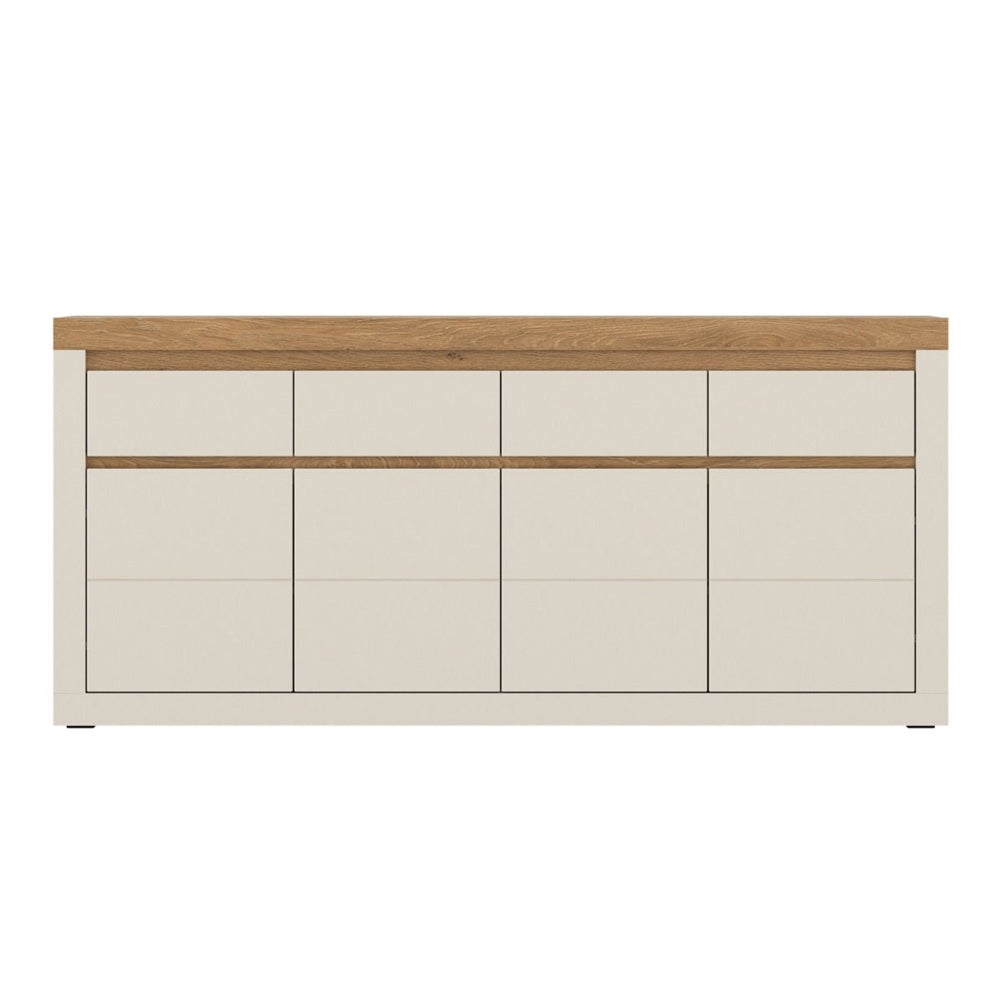 Naxxar Wooden Sideboard 4 Doors and 4 Drawers in Cashmere & Stone Oak