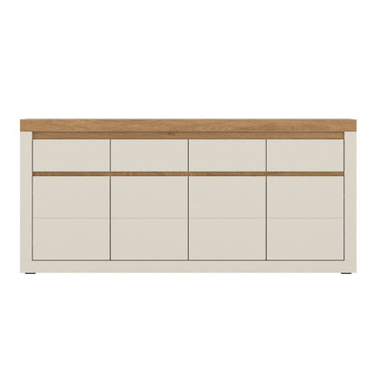 Naxxar Wooden Sideboard 4 Doors and 4 Drawers in Cashmere & Stone Oak