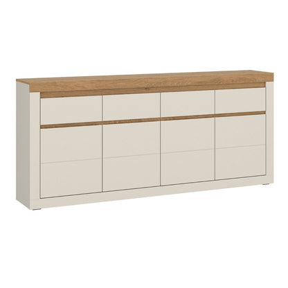Naxxar Wooden Sideboard 4 Doors and 4 Drawers in Cashmere & Stone Oak