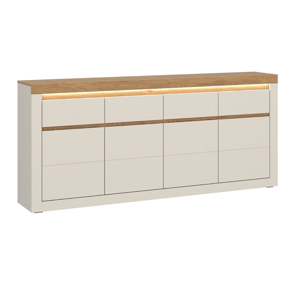 Naxxar Wooden Sideboard 4 Doors and 4 Drawers in Cashmere & Stone Oak
