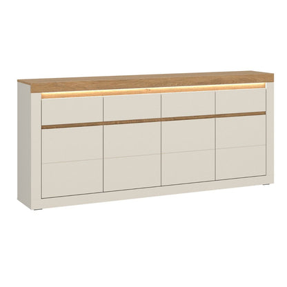 Naxxar Wooden Sideboard 4 Doors and 4 Drawers in Cashmere & Stone Oak