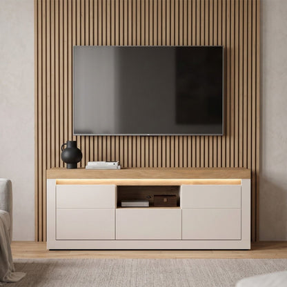 Naxxar Wooden TV Stand 2 Doors 1 Drawer in Cashmere