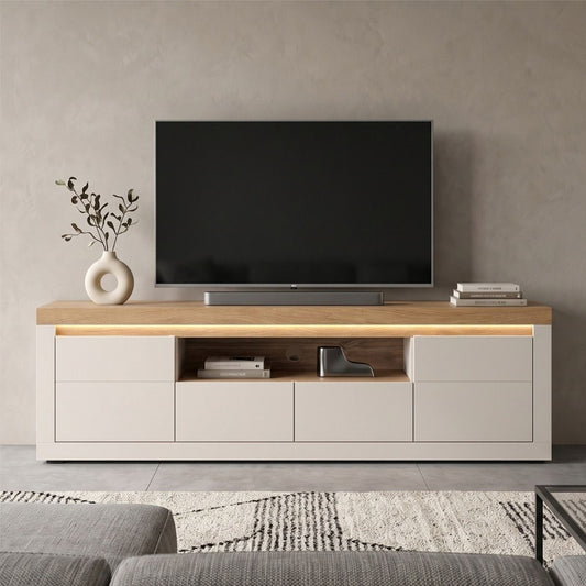 Naxxar Wooden TV Stand 2 Doors 2 Drawers in Cashmere